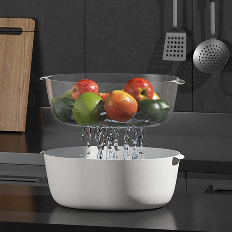 Large Capacity Defrosting Tray With Drip Basket & Transparent Cover Fast Thawing of Frozen- Food Meat Defroster- Kitchen
