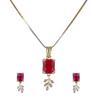 Gold-plated and Cubic Zirconia Pendant Necklace Set for Women & Girls