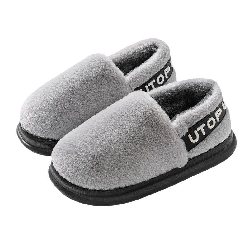 2025 new winter slippers household indoor men's plush classic plush platform outer wear women's shoes