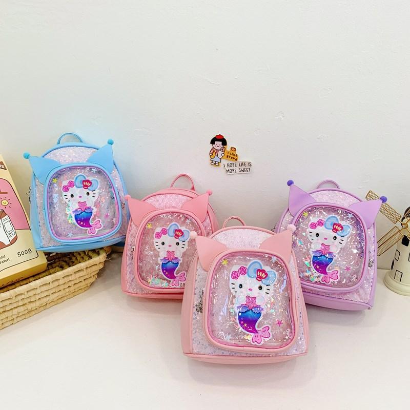 Children'S Backpack Fashion Sequins Kindergarten Elementary School Bag Cute Bow Foreign Style Girl Backpack