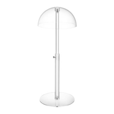 Spherical Top Acrylic Cap Holder With Protective Screw Designs For Hat Preservation Countertop Domed Hat Holder