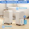 2000mL Portable Dehumidifier with Air Purifier, 24H Timer, 5 Modes, 10L/Day, for Home Laundry, White