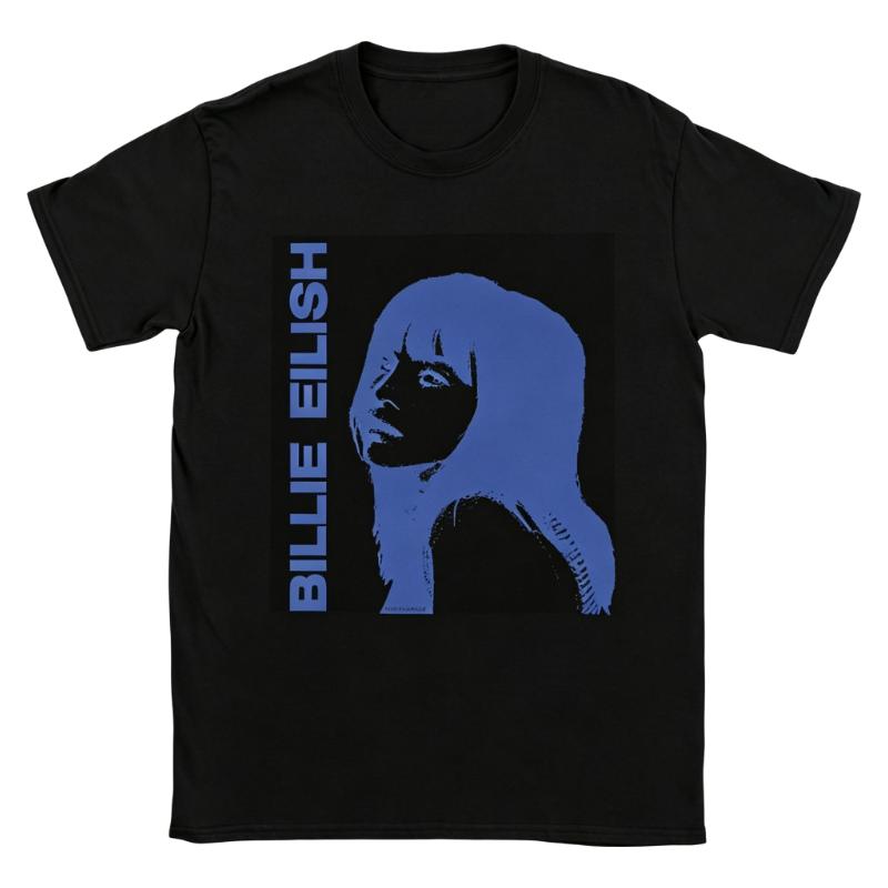 

Unisex Minimalist Pop Art Billie Eilish TShirt Soft Cotton Crew Neck Short Sleeve Retro 90s Music Fan Casual Graphic Top 4XL