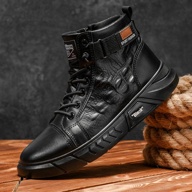 2025 autumn new men's Martin boots daily casual men's shoes black trend Martin boots go out versatile