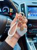 1pc Crystal Rope Clay Heart Car Keychain