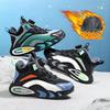 Boys' Fleece-Lined Waterproof Winter Sports Shoes - New 2025 Style, Lightweight, Non-Slip, Leather Running Shoes