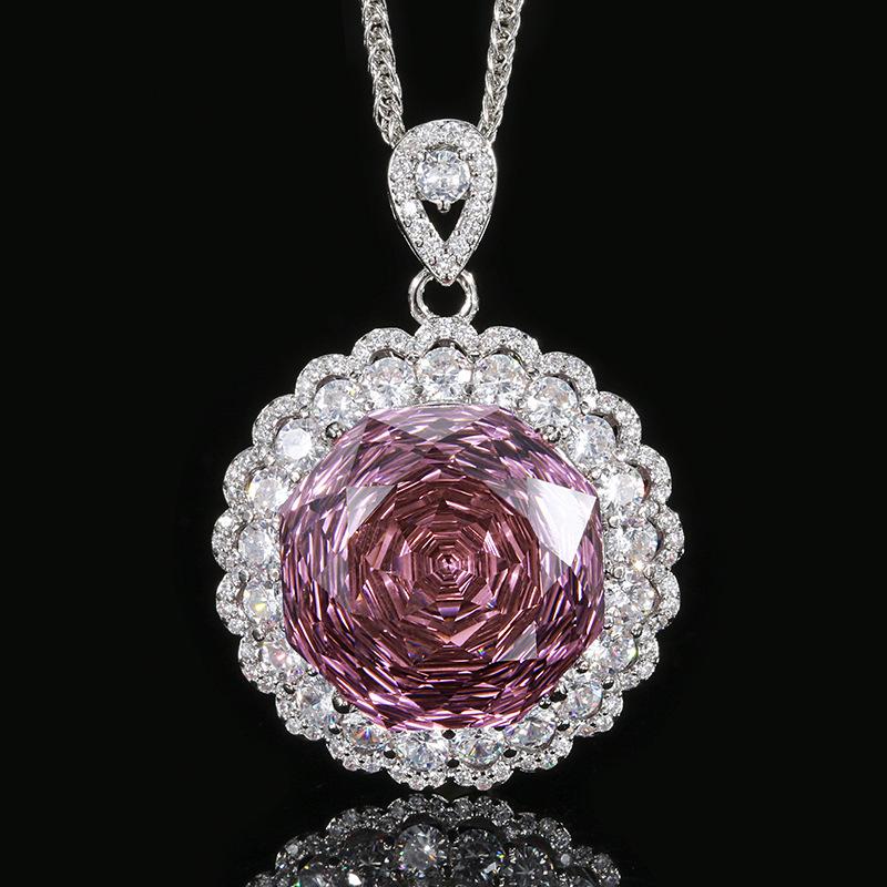 Popular Jewelry Copper Bottom Gold Plated Rose Cut Light Luxury Set Female Main Stone 18Mm