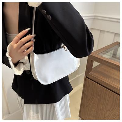 Retro Solid Color PU Leather Shoulder Bag Women's Fashion Handbag Casual Purse