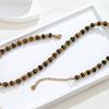 Caramel Maillard Tiger'S Eye Beaded Necklace Women'S Non-Fading Premium Sense Clavicle Chain Niche Vintage Premium