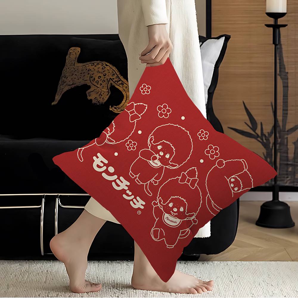 Popular Logo MMonchhichi Fashion Pillow Cover Sofa Cushion Cover Home Room Decoration Children Gift