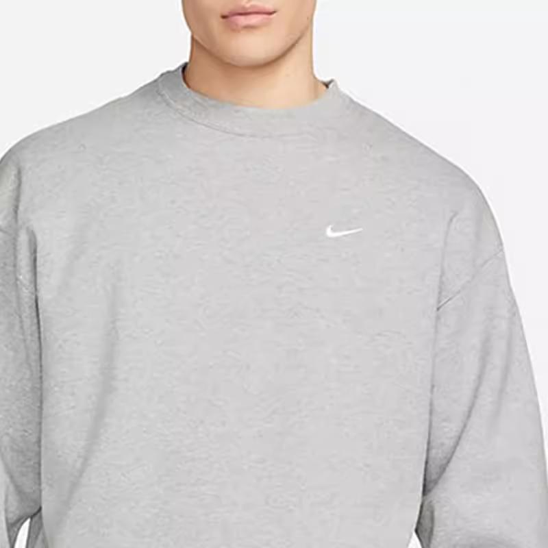 Nike Solid Color Logo Crew Neck Sweatshirt Men Tops Gray DX1362-063