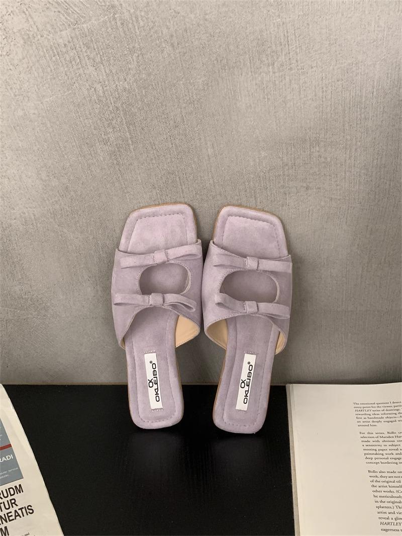 

Fashion Women s Slippers Flats Bow Fashion Shoes Dress Summer Woman Sandals New 2025 Designer Elegant Flip Flops Cozy Sandalias De Mujer 40 лавандовый