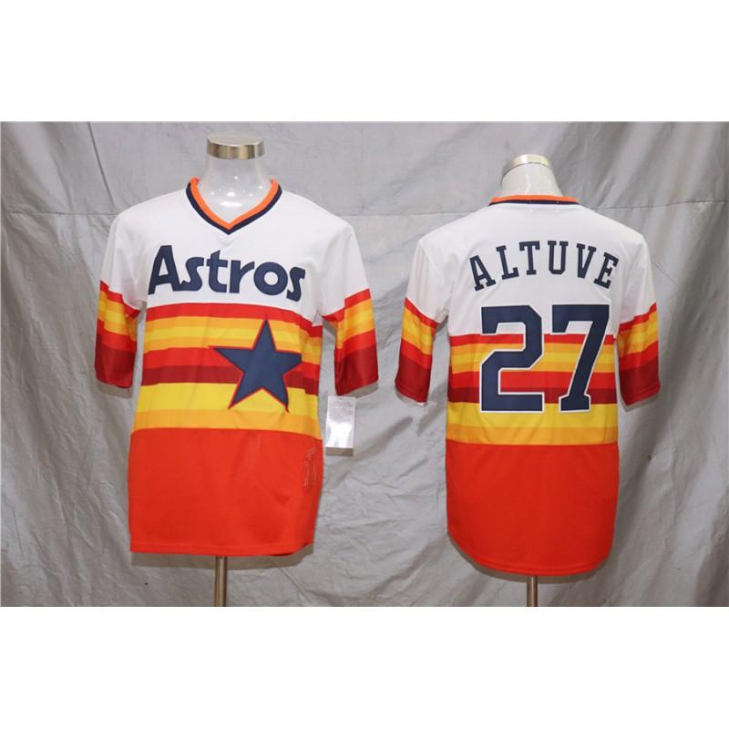 Unisex Baseball Jersey Houston Astros Fan Style Embroidered Sport Top Cotton Blend Lightweight
