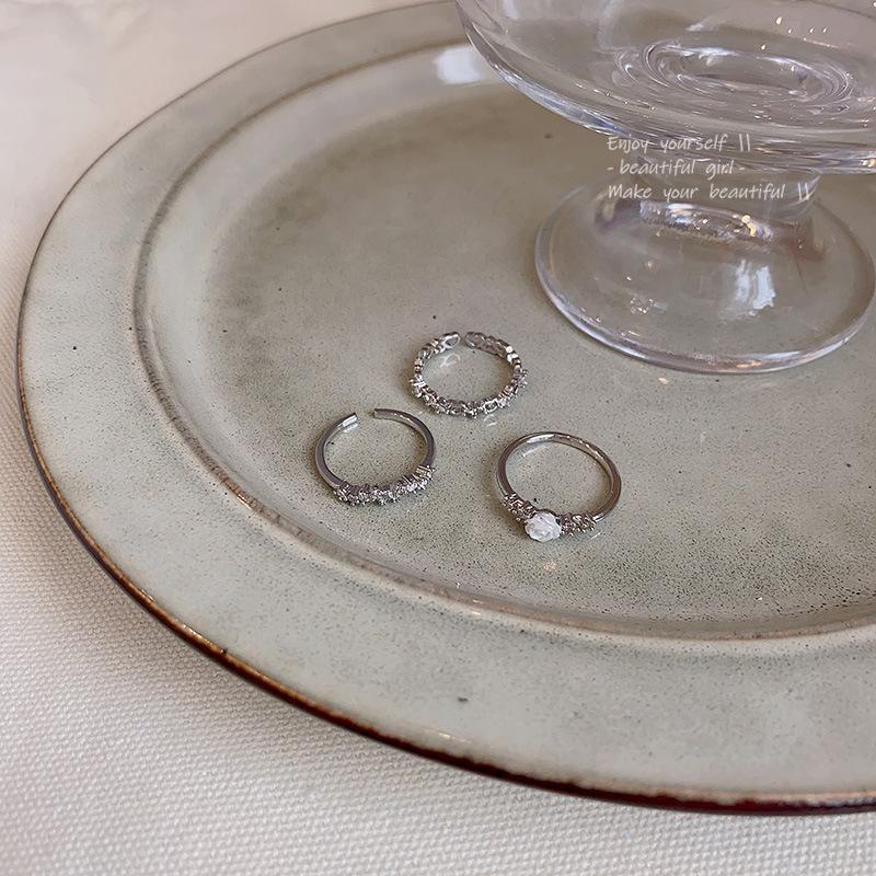 Korean Celebrity Style Love Zircon Flower Ring