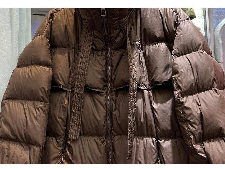 Women's Long Over-the-Knee Korean Style White Duck Down Jacket - Plus Thick, Warm, Loose Fit (2025)