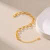 Gold Plated Thick Oval Chain Twisted Design Women Fashion Bracelet