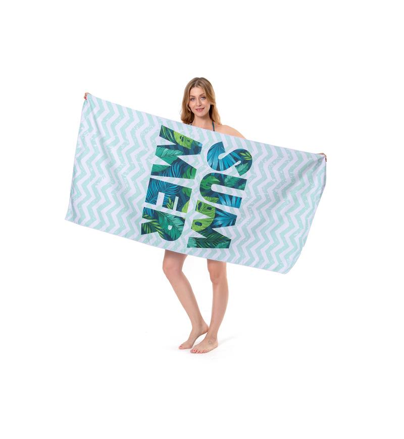 Microfiber Double-sided Velvet Beach Towel, Quick-drying, Non-stick Sand Swimming Beach Towel