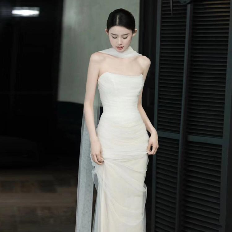 Luxurious Wedding Scarves Floor Length Sleeveless Bridal Scarf Ballroom Scarf for Weddings and Gatherings