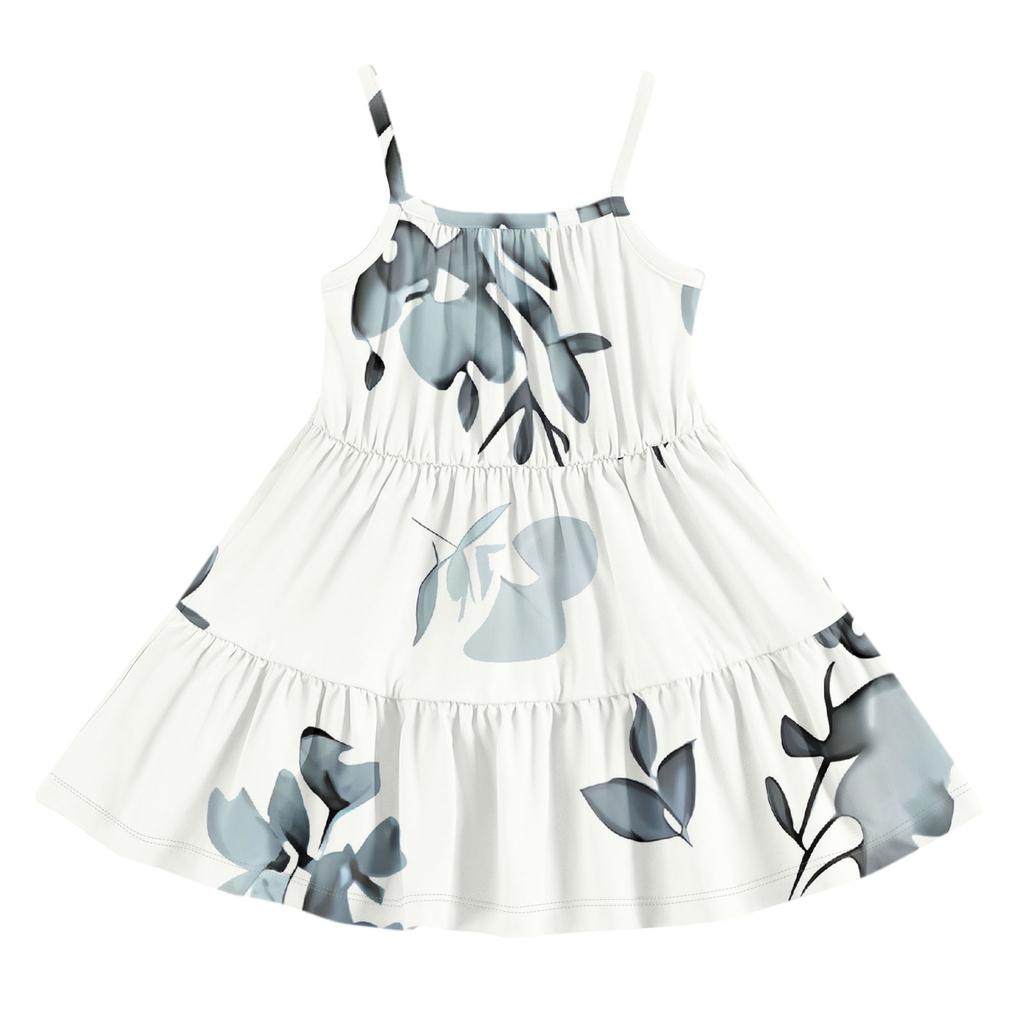 Kinder Sommer Freizeitmode Rundhals Ärmelloses Kleid