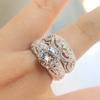 NEW White CZ Stone Ring Sets  Sterling Silver Rings Wedding Bague For Women Couple Ring For Lover Accessories Bijoux