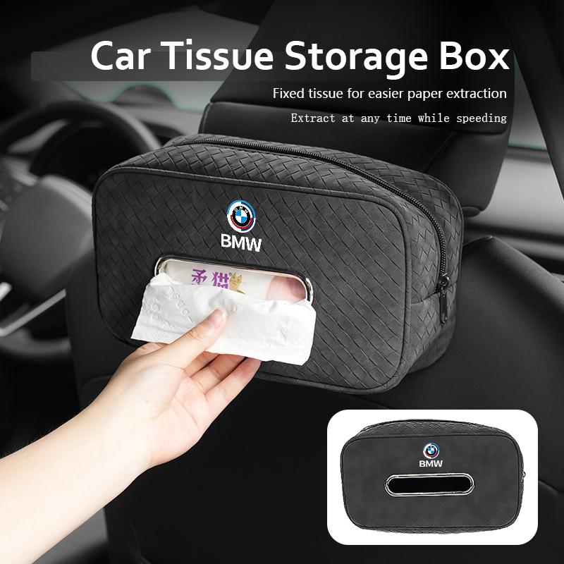 Car Tissue Organizer Bag Paper Towel Storage Box Accessories For BMW F40 F30 F34 F48 F39 G42 G05 G06 G07 G20 G30 G32 G22 G23