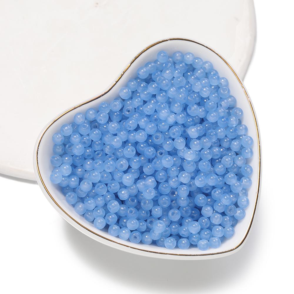 50/100pcs 4mm Colored Glass Imitation Jade Round Beads Spacer Beads for DIY Earrings Necklaces Bracelets Jewelry Making Findings