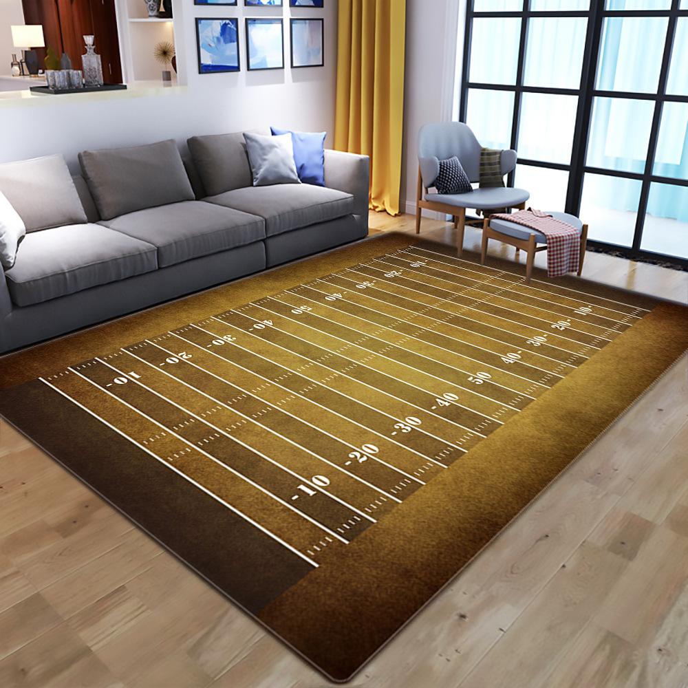 3D Printed Rugby Sports Living Room Bedroom Home Decoration Floor Mat
