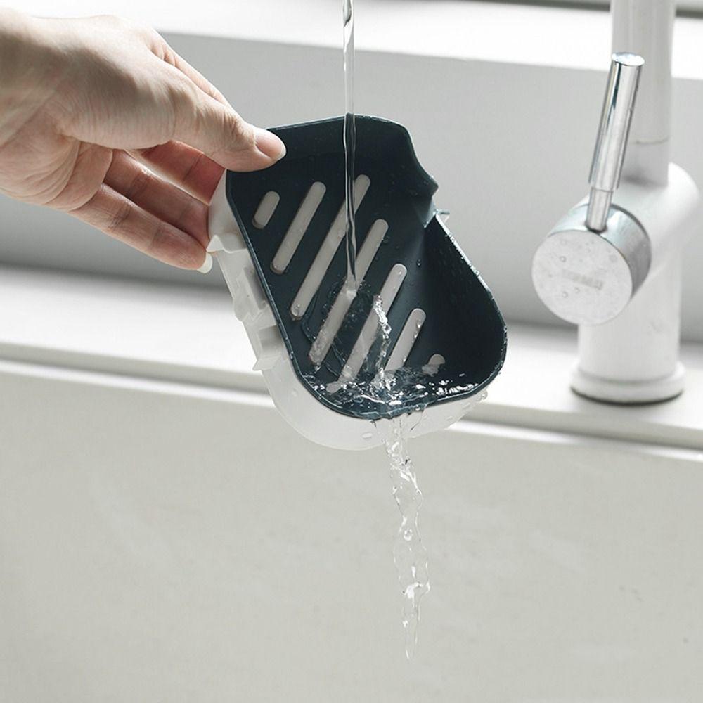 Wall-mounted Drain Soap Dish Holder Punch-Free Soap Box Creative Double Layer Soap Holder  Bathroom