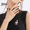 Durable Enamel Brooch Pin Alpaca Design Zinc Alloy Vibrant Healing