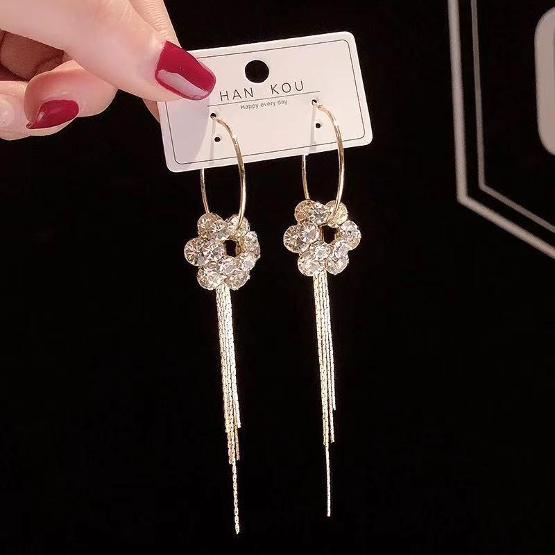 925 Silver Needle Long Tassel Earrings for Women - Korean Style, High-End, Popular and Versatile