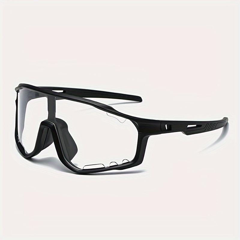 1PC men's and women's integrated light-changing bicycle glasses, large frame PC material, sports glasses with anti-glare glasses, for protection