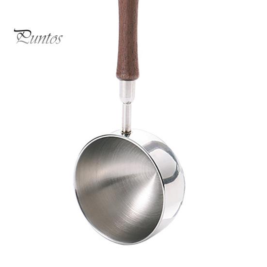 Light Wood Handle Spoon Measuring with Handle, Stainless Steel Baking Scoop, Coffee Corrosion Resistant Scoop Bean Milk Powder Teaspoon for