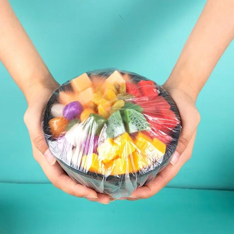 1800pcs Colorful Saran Wrap Disposable Food Cover Food Grade Fruit Fresh-keeping Plastic Bag Kitchen Accessories