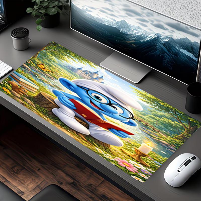 Blue Smurfs Print Mouse Pad, for Keyboard Pad Laptop PC Mat for Office Home Use, Desk Decor, Perfect Birthday Gift for Gamers