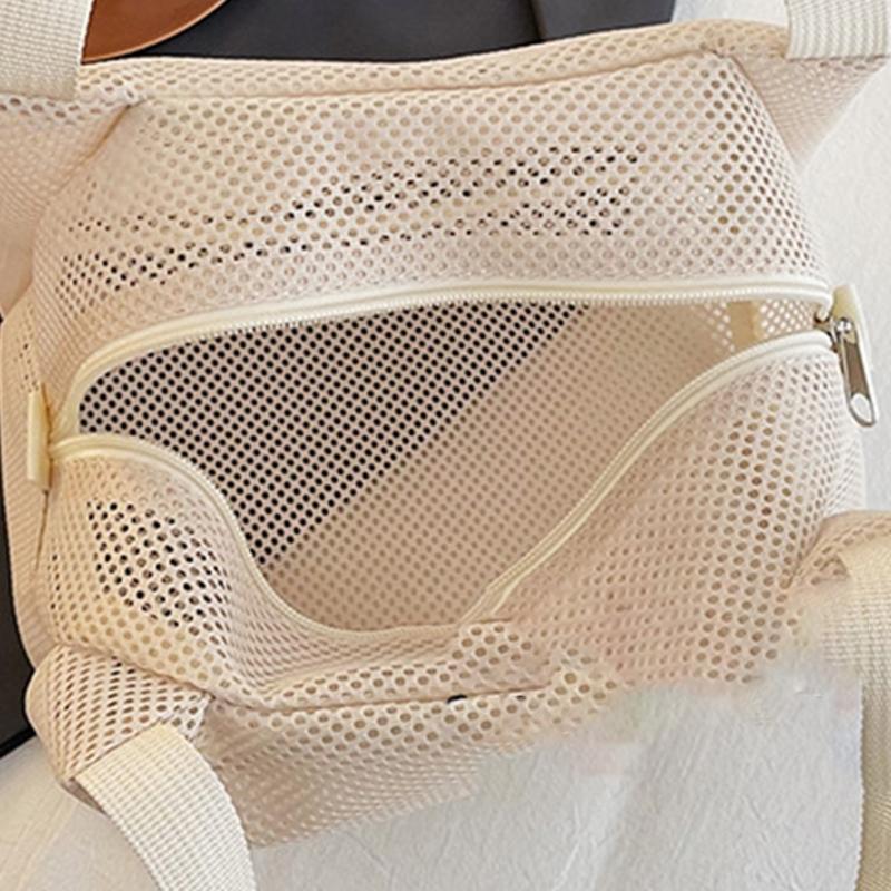Ventilated Toiletry Organizer Clear Mesh Storage Bag Large Capacity Portable Shower Accessories Holder with Handle