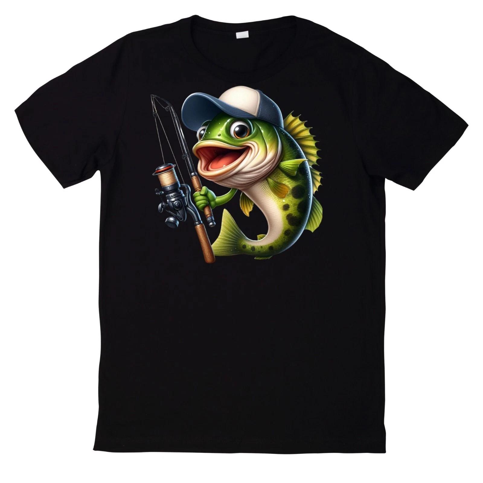 T-Shirt Lustiges Angler Fisch Motiv L
