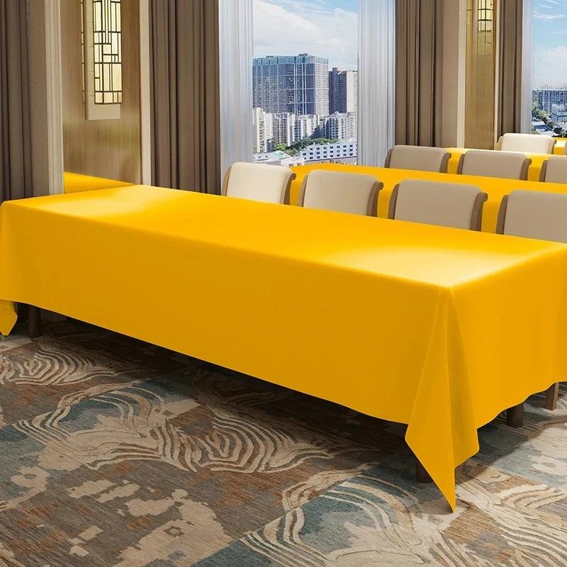 Solid Color Conference Staff  Tablecloth Rectangular High-grade Exhibition Activity Table Cloth Banquet Exhibition Table Skirt