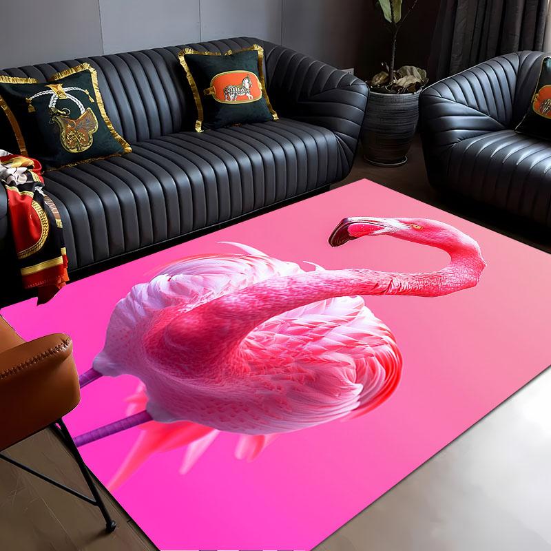 HD Printing Pink Flamingo Large Area Carpets for Home Living Room  Kids Bedroom Sofa Doormat Kitchen Floor Rugs Anti-slip  Decor