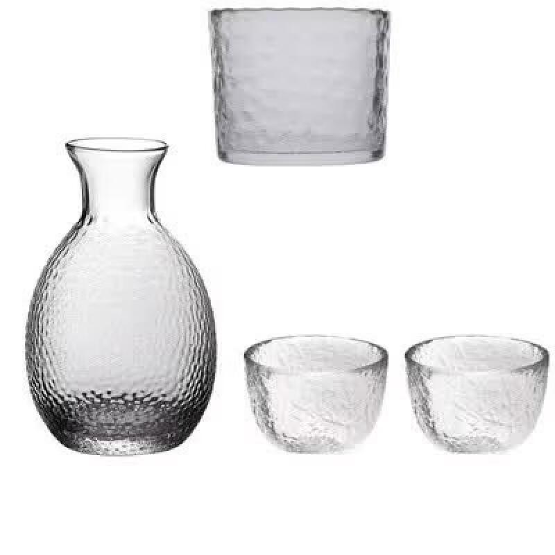 Japanese Hammered Glass Sake Set