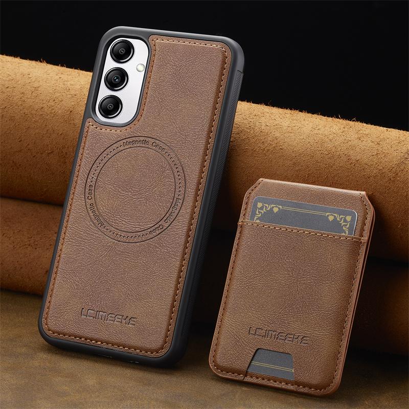 2 In 1 Magsafe Leather Phone Case For Samsung Galaxy A56 A36 A16 A15 A14 A34 A35 A55 A54 A53 A52 A17 Magnetic Card Holder Cover