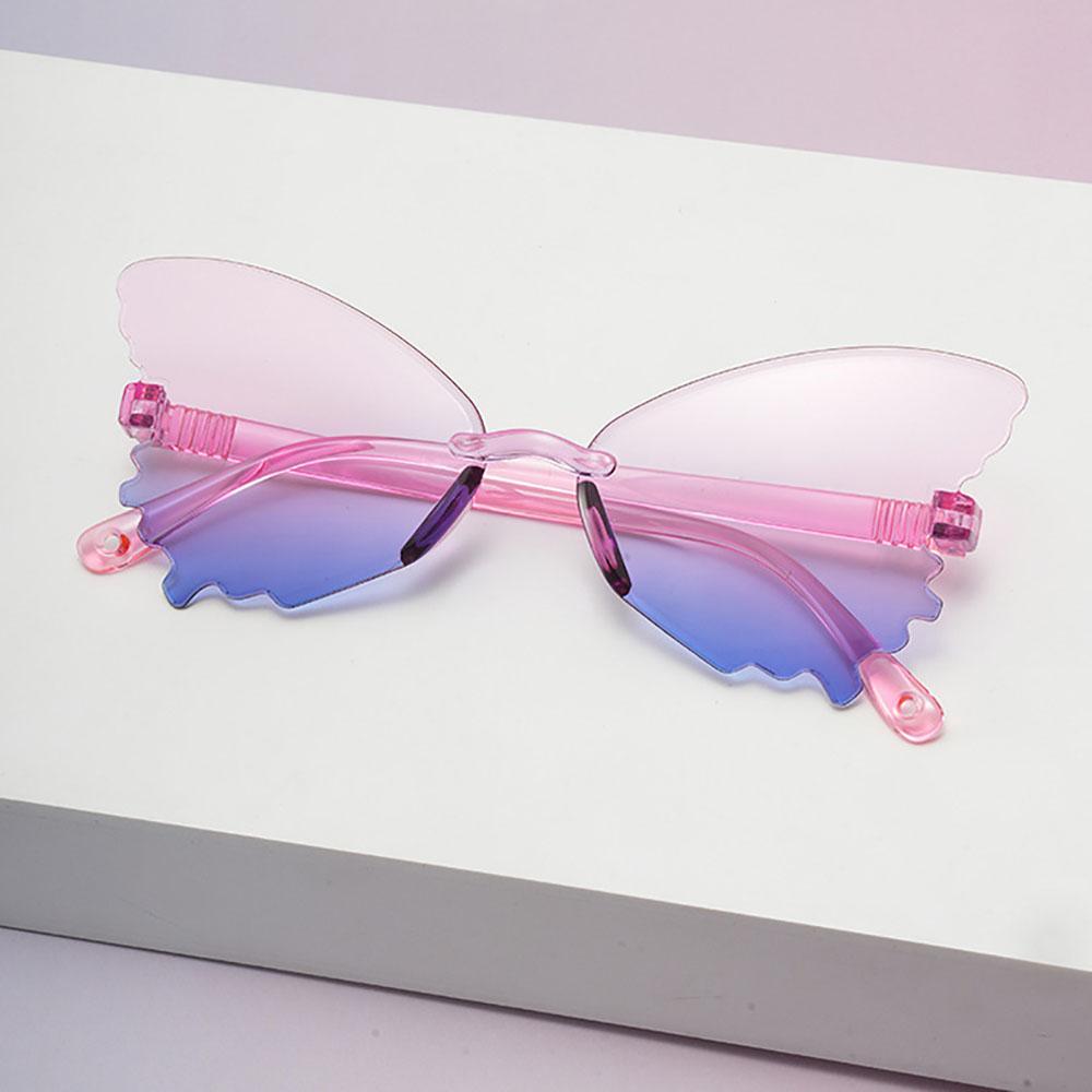 Fashion Rimless Butterfly Children's Sunglasses Trendy Kids Boys Girls Outdoor Cute Casual Sun Glasses Baby Travel UV400 Shades