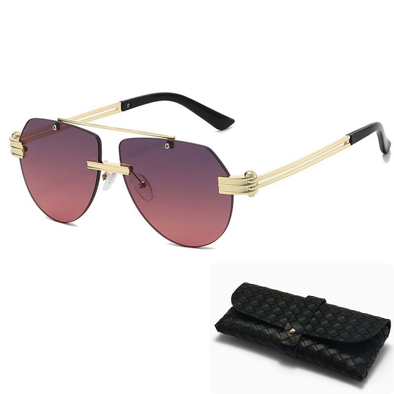 Retro Personality Double Bridge Pilot Sunglasses, Women s Versatile Frameless Toad-Shaped Sunglasses, Outdoor Classic Sunglasses Other