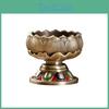 Candle Butter Alloy Tealight Holder Lamp Base Table Centerpiece Delicate Lotus Shape Ghee