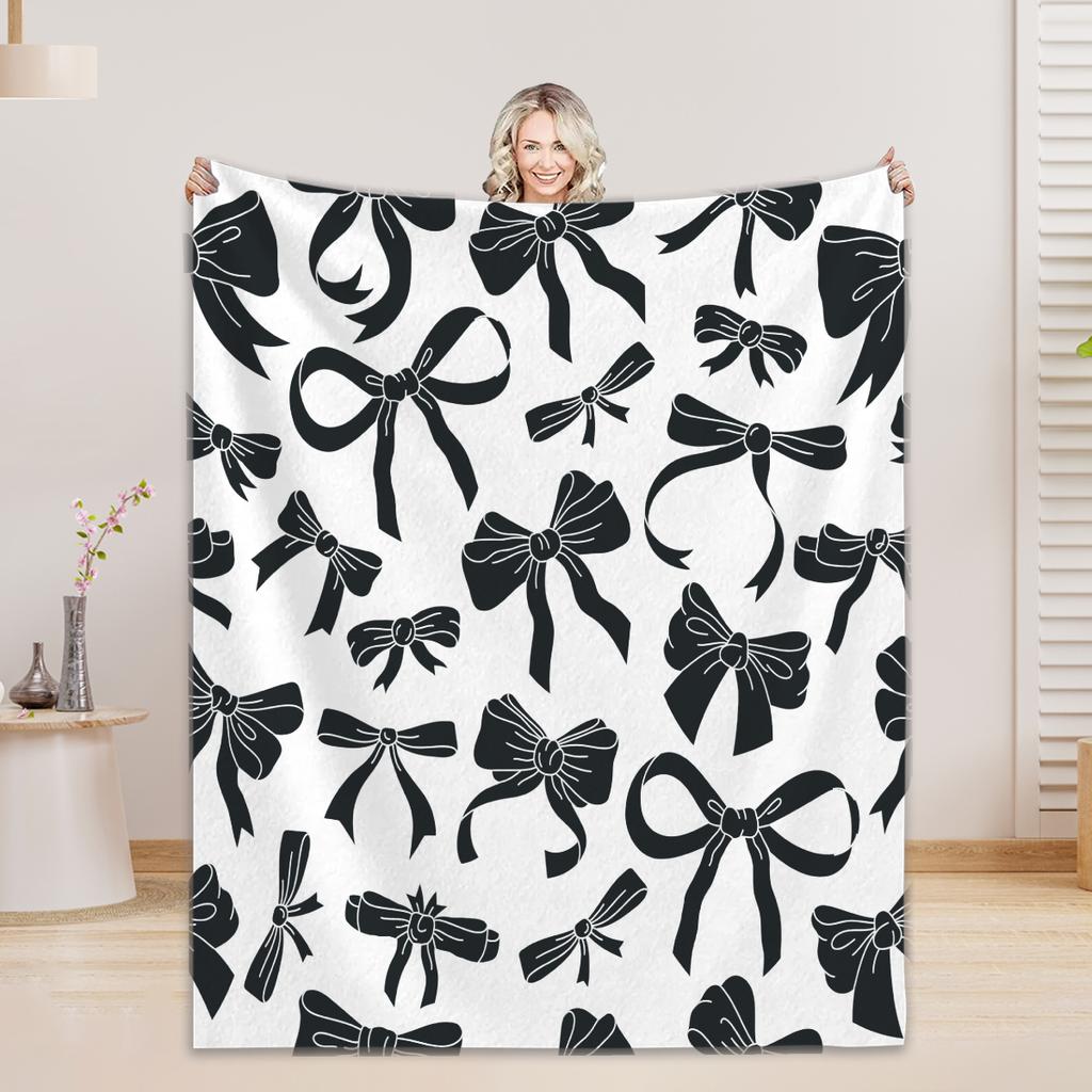 Personalized Blanket For Boys Girls - 4 Sizes And 30 Plus Colors Custom Bow Blanket Gifts for Relatives And Friends