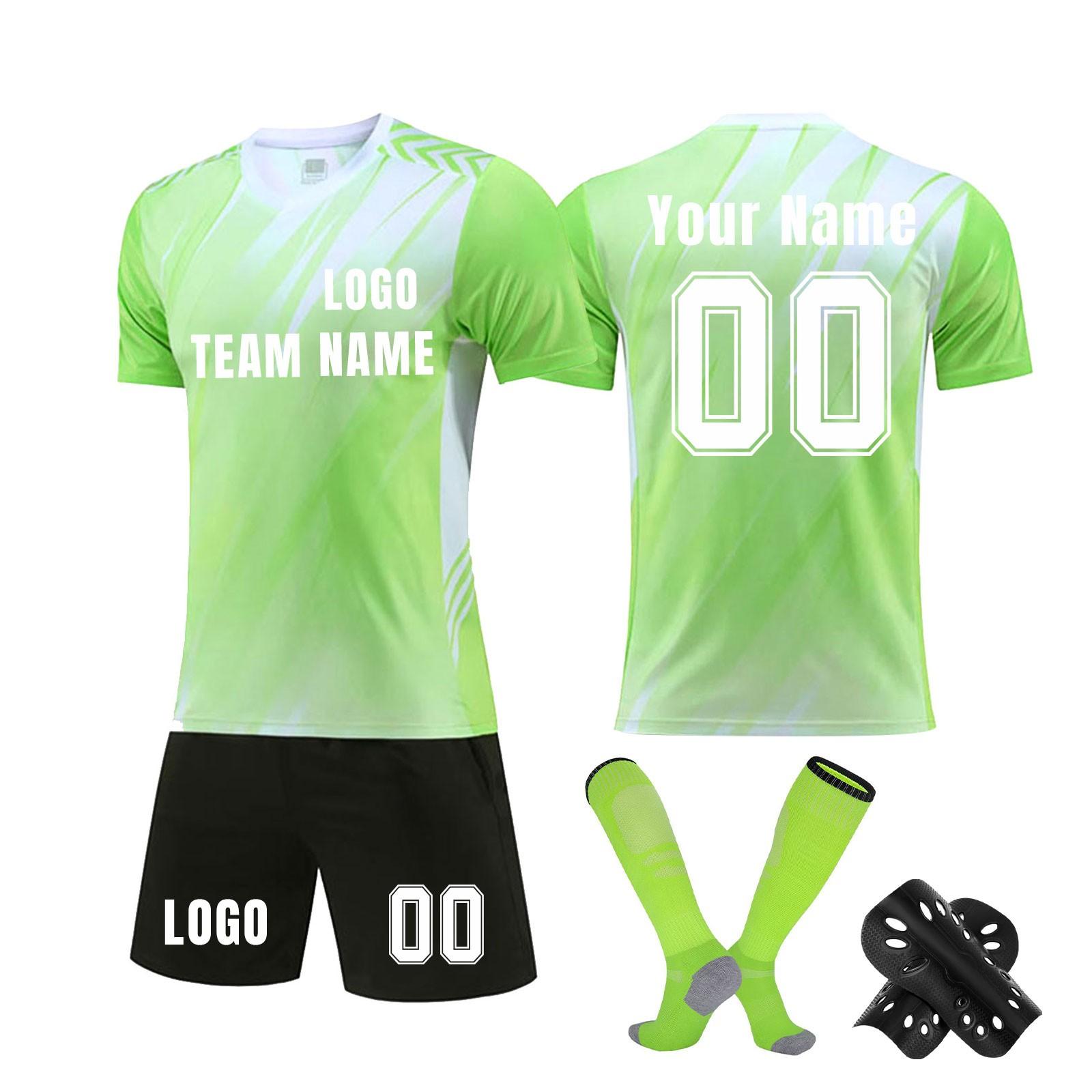 

Комплект персонализированных рубашек для мужчин и девочек с именем и номером, футбольные майки на заказ для мальчиков, тренировочный костюм L светло-зеленый