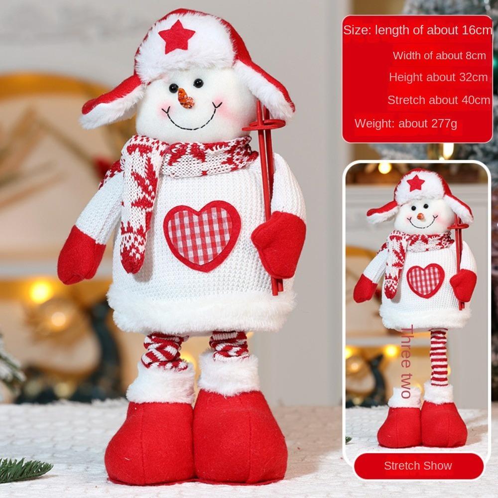 Santa Claus Christmas Telescopic Doll Standing Posture Snowman Elk Decoration  Wall Decoration