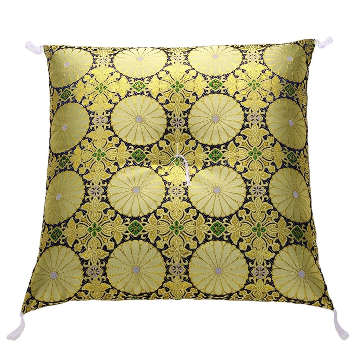 

Urushi Product Purple Buddhist Cushion for Buddhist Memorial Services, Gold Brocade, Made in Japan, Polyester Fill, 68 x 63cm