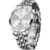 Iqiyi OlevS Men S Analog Quartz Waterproof buSineSS Watch Silver White 9990