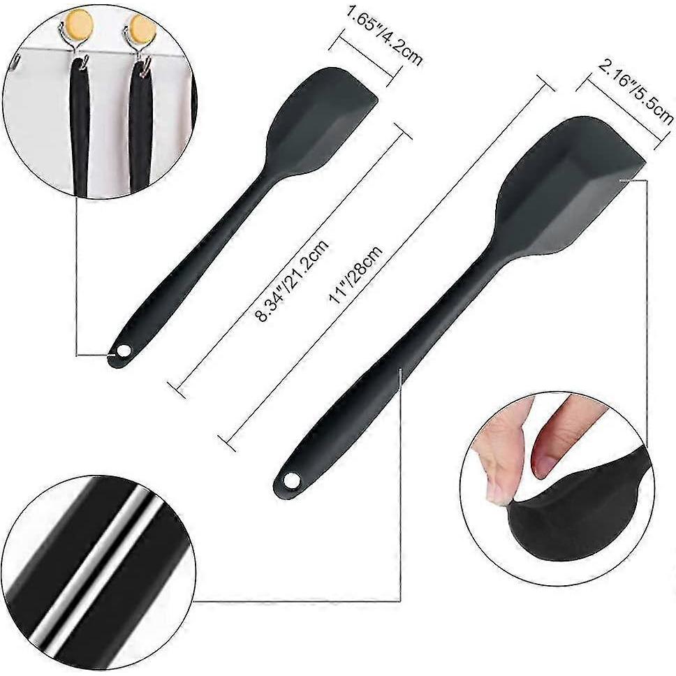 Dough scraper (4 pieces), silicone spatula with metal core, heat-resistant up to 230 C, BPA-free silicone kitchen gadget, ideal for cooking and baking