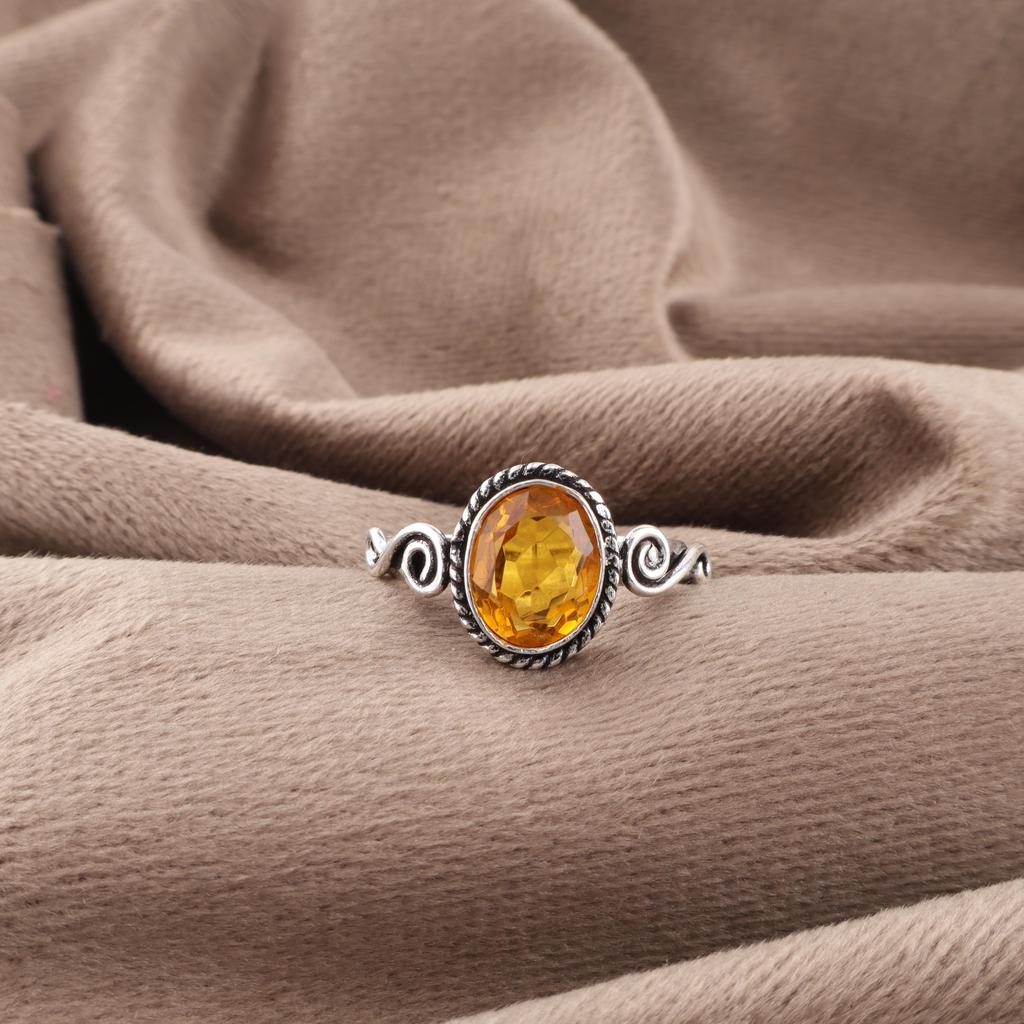 Citrine Jewelry, 925 Solid Sterling Silver Ring, Handmade Gemstone Jewelry Ring For Memorial Day